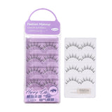 False Eyelash LLT26-C 4pairs - Purple Lightweight Artificial Fiber, Clear Band, Hypoallergenic, Waterproof, 4 Pairs + 48-Hr Hold Lash Glue