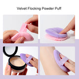 Triangle Velvet Makeup Puffs LLT16 – 2pcs Latex-Free Cotton Velvet Powder Puffs for Loose Powder, Under-Eye Setting & Concealer (Purple)