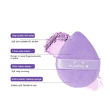 Triangle Velvet Makeup Puffs LLT16 – 2pcs Latex-Free Cotton Velvet Powder Puffs for Loose Powder, Under-Eye Setting & Concealer (Purple)