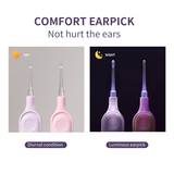 Ear Pick LLT37 Purple – Battery Operated LED Ear Cleaner with 3 Removable Scoops, Tweezers, Long & Short Earpicks, Safe and Reusable