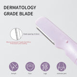 LMLTOP 2PCS Safety Heavy Stainless Steel Razor Body Arms Shave Razor Triple Blade System Facial Shaver Knife for Women