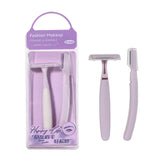 LMLTOP 2PCS Safety Heavy Stainless Steel Razor Body Arms Shave Razor Triple Blade System Facial Shaver Knife for Women