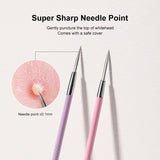 Acne Tools LLT24 – Purple 2-Pc Double-Ended Blackhead & Whitehead Remover (Needle + Loop, Long & Short Tools)