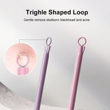 Acne Tools LLT24 – Purple 2-Pc Double-Ended Blackhead & Whitehead Remover (Needle + Loop, Long & Short Tools)