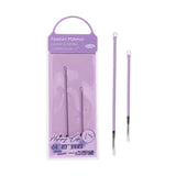 Acne Tools LLT24 – Purple 2-Pc Double-Ended Blackhead & Whitehead Remover (Needle + Loop, Long & Short Tools)