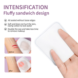 Cotton Pads SY456 – Purple 50pcs Large, Thick, Silky Soft Makeup Removal Pads, Plant Fiber, Lint-Free, Hemmed Edges