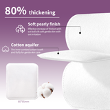 Cotton Pads SY456 – Purple 50pcs Large, Thick, Silky Soft Makeup Removal Pads, Plant Fiber, Lint-Free, Hemmed Edges