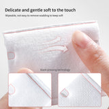 Cotton Pads SY450 100pcs / 222pcs - Purple Rectangular Natural Cotton Pads, Soft, Flexible, Absorbent, Gentle on Skin for Makeup & Nail Polish Removal