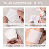 Cotton Pads SY450 100pcs / 222pcs - Purple Rectangular Natural Cotton Pads, Soft, Flexible, Absorbent, Gentle on Skin for Makeup & Nail Polish Removal