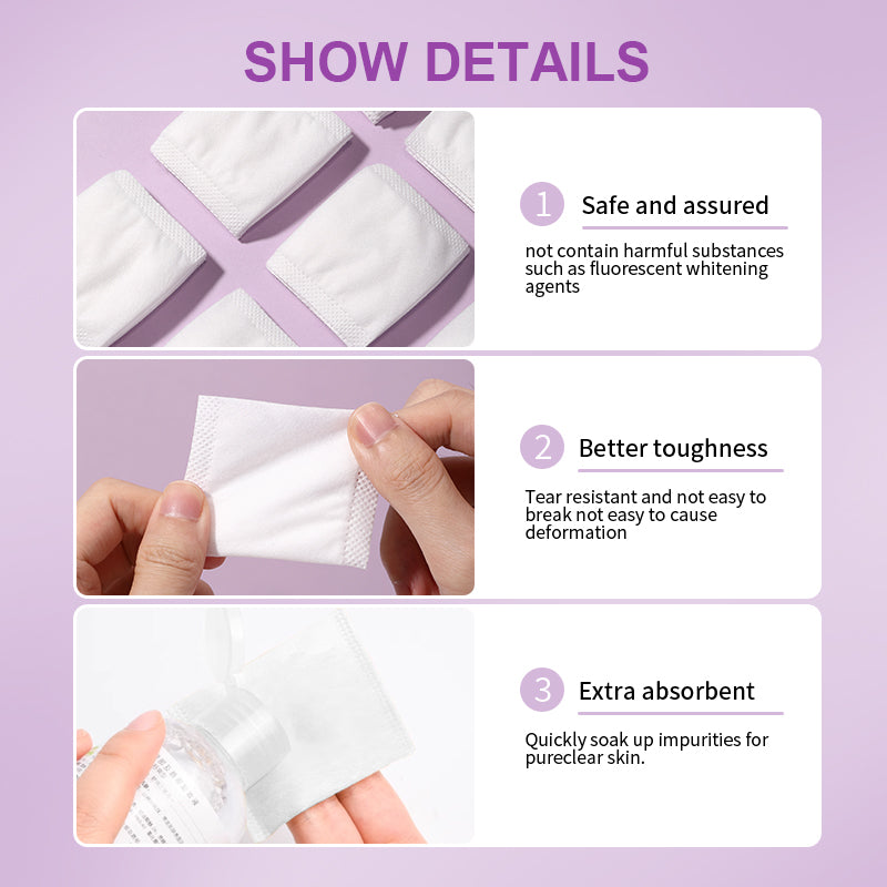 Cotton Pad Rectangular Cotton Pads SY455 – Purple 100pcs, Finger Insert Rectangular Cotton ...