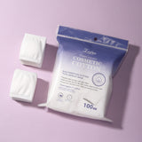 Cotton Pads SY455 – Purple 100pcs, Finger Insert Rectangular Cotton Pads for Controlled Makeup Removal & Skincare