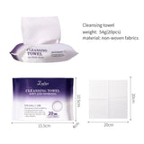 Cotton Towels SY454 20pcs – Skin-Friendly Disposable Cleansing Towels, Soft, Flexible Non-Woven Fabric, Wet & Dry, Purple
