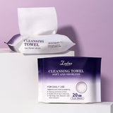 Cotton Towels SY454 20pcs – Skin-Friendly Disposable Cleansing Towels, Soft, Flexible Non-Woven Fabric, Wet & Dry, Purple