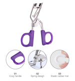 Eyelash Curler A340 - Purple 3.5 cm Silver Steel Lash Curler with Purple Comfort Handle