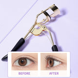 Eyelash Curler SY519 - Purple Wide-Angle 3.5 cm Gold Curling Tool with Comfortable Black Grip