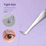 Eyelash Tweezer SY522 – Stainless Steel 45° & 90° Bent Tips for Eyebrow Shaping and False Eyelash Application – Purple