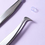 Eyelash Tweezer SY522 – Stainless Steel 45° & 90° Bent Tips for Eyebrow Shaping and False Eyelash Application – Purple