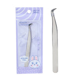 Eyelash Tweezer SY522 – Stainless Steel 45° & 90° Bent Tips for Eyebrow Shaping and False Eyelash Application – Purple