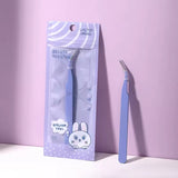 Eyelash Tweezer SY574 – 90° L-Shaped Stainless Steel Precision Tweezers for Eyelash Extensions, False Eyelash Application, and Makeup – Purple