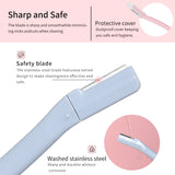 Eyebrow Razor A0851 3pcs – Stainless Steel Multipurpose Hair Trimming Razor with Anti-Slip Handle and Protective Cover – Purple