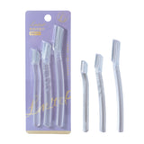 Eyebrow Razor SY302 – 3pcs Protective Mesh Stainless Steel Blades, Non-Slip Handle, Safe and Durable Facial & Eyebrow Trimmers, Purple