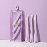 Eyebrow Razor SY340 3pcs - Purple Safe & Precise Foldable Safe Eyebrow Trimmer with Protective Case (Purple)