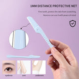 Eyebrow Razor SY341 3pcs, Foldable Precision Eyebrow Trimmer with Stainless Steel Blade, Non-Slip Handle for Easy Shaping, Purple