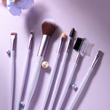 Makeup Brushes Set SY608 7pcs - Includes Eyeshadow Brush, Powder Brush, Spoolie, Cut Crease Brush & More  Nylon Hair, PS Handle, Eye & Face Brushes for Daily Makeup