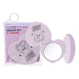 Mini Portable Travel Size Hair Comb with Mirror SY772 - Purple Heart-Shaped Sliding Mirror & Travel Hair Brush