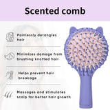 Hair Comb SY773 – Gentle Painless Detangling Comb for Kids, Soft Round Teeth Scalp Massage, Reduces Breakage, For Wet Thick or Curly Hair, Purple