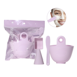 DIY Mixing Bowl Set SY445 3pcs - pcs Purple Silicone Bowl, 2-in-1 Scoop & Spatula for Spa, Salon, and Skincare