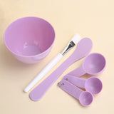 DIY Mixing Bowl Set 9064 6pcs - 6pcs Purple Skincare Kit with Bowls, Mask Brush, Measuring Spoons & Spatula for Spa and Salon