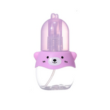 Cute Fine Mist Spray Bottle SY721 – 70ml Refillable Travel Spray Bottle with Cartoon Bear Design, Light Bulb Shape, Leak-Proof, Purple