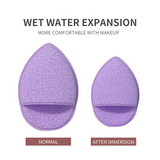 Face Cleansing Sponge SY770 2pcs – Drop-Shaped Facial Cellulose Sponges for Deep Cleaning, Exfoliating, and Makeup Removal – Purple