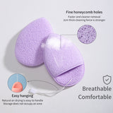 Face Cleansing Sponge SY770 2pcs – Drop-Shaped Facial Cellulose Sponges for Deep Cleaning, Exfoliating, and Makeup Removal – Purple