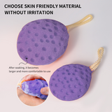Purple Bath Sponge SY808 ( 1 Pc)  – Expanding Soft Oval Sponge with Concave Holes & Hanging Rope for Rich Foam and Gentle Daily Cleansing