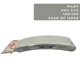 Pilot Nail File C10ZB ‏180/100 PNF- ‏111 (12Pcs) - Curve  Banana (Grey)