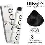 Dikson Cold Naturals Hair color 120ml - Shade 3 (Dark Brown cold)