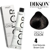 Dikson Cold Naturals Hair color 120ml - Shade 4 (Brown cold)