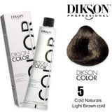 Dikson Cold Naturals Hair color 120ml - Shade 5 ( Light Brown cold)