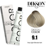 Dikson color 120ml – Shade 9.1 (Very Light Ash Blonde)