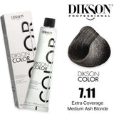 Dikson Extra Coverage Hair Color 120ml - Shade  7.11 (Medium Ash Blonde)