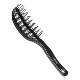 Eurostil Hair Brush Bend- Black : Ergonomic Design for Effortless Detangling and Styling