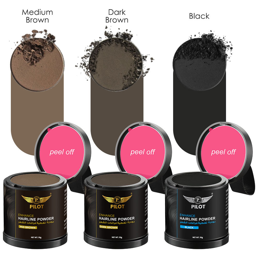 Pilot Hairline Powder 10g – Instant Root & Gray Hair Concealer for Men ...