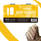 Amora Nail Tips Collection (500 pcs) pack- Medium & Short Shapes in Beige & Transparent