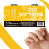 Amora Nail Tips Collection (500 pcs) pack- Medium & Short Shapes in Beige & Transparent