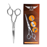 Pilot Barber Scissor 5.5" – Professional Hair Cutting Shears with Fancy Ring , Japanese 440C Steel, Semi-Offset Ergonomic Handle for Barbers & Stylists