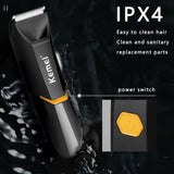 Body Hair Trimmer KM-3208 – Waterproof Wet & Dry Body Groomer for Men & Women with Ceramic Blades, LED Light & USB Fast Charging