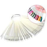 Pilot 50-Piece Nail Color Chart – White Nail Display Fan for Polish Swatches, Practice & Salon Use