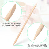 DIS Wooden Disposable Cuticle Pusher – 100 Pcs & 12 Pcs Pack – Double-Ended Nail Sticks for Manicure, Cuticle Care, Nail Art & Salon Use